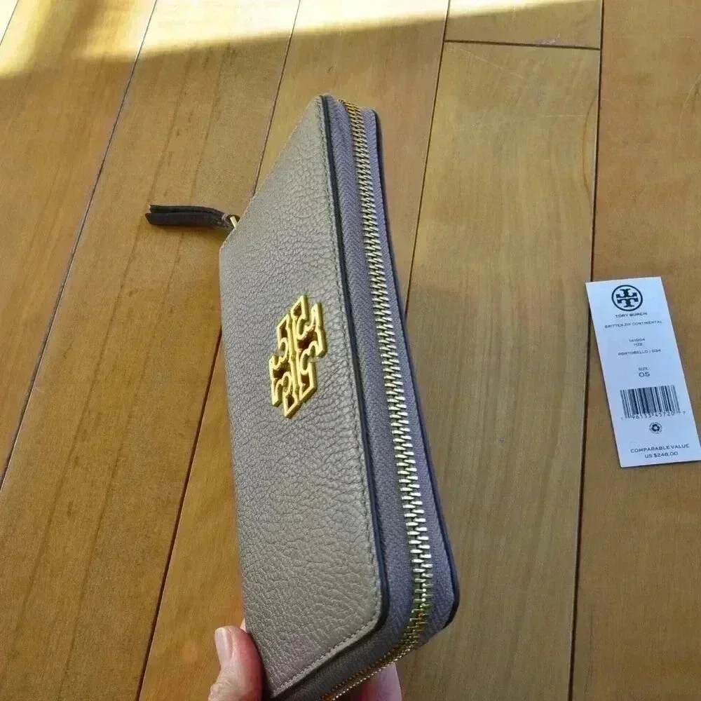 Tory Burch Britten Zip Continental Wallet Portobello